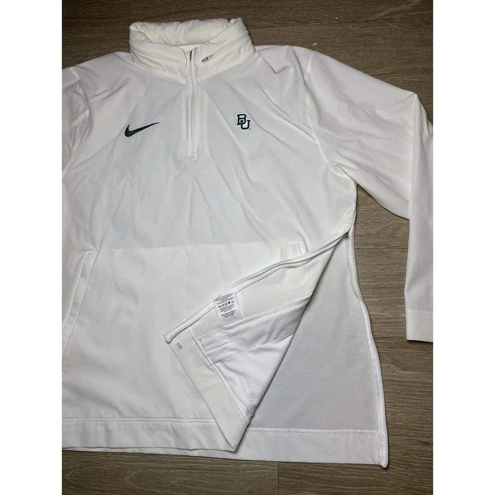 Men's XL Nike Baylor Bears Coaches Repel Lightweight 1/4 Zip Hooded Jacket NCAA